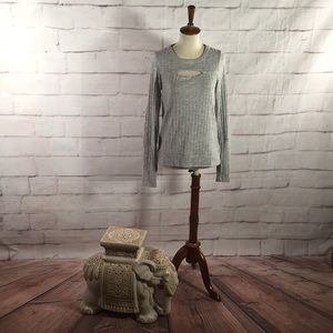 Chaser Ribbed Keyhole Long Sleeve Top